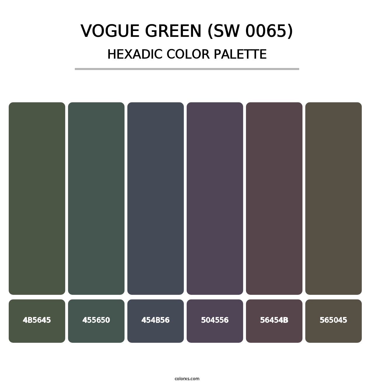 Vogue Green (SW 0065) - Hexadic Color Palette
