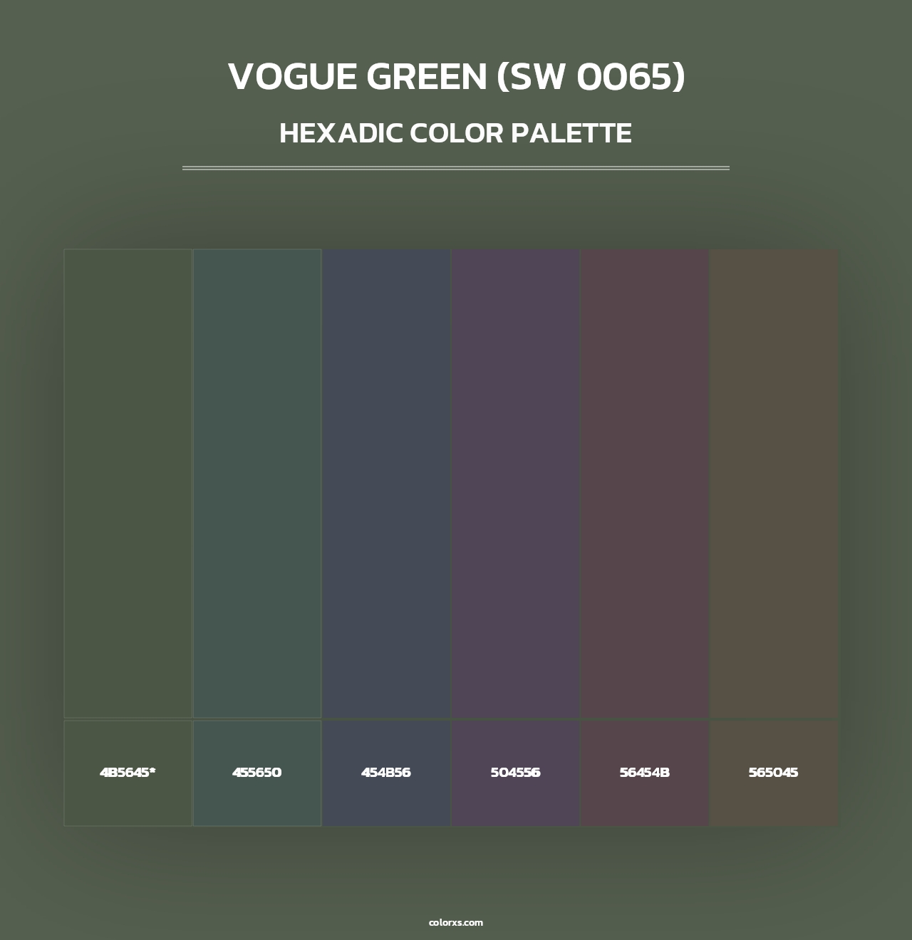 Vogue Green (SW 0065) - Hexadic Color Palette