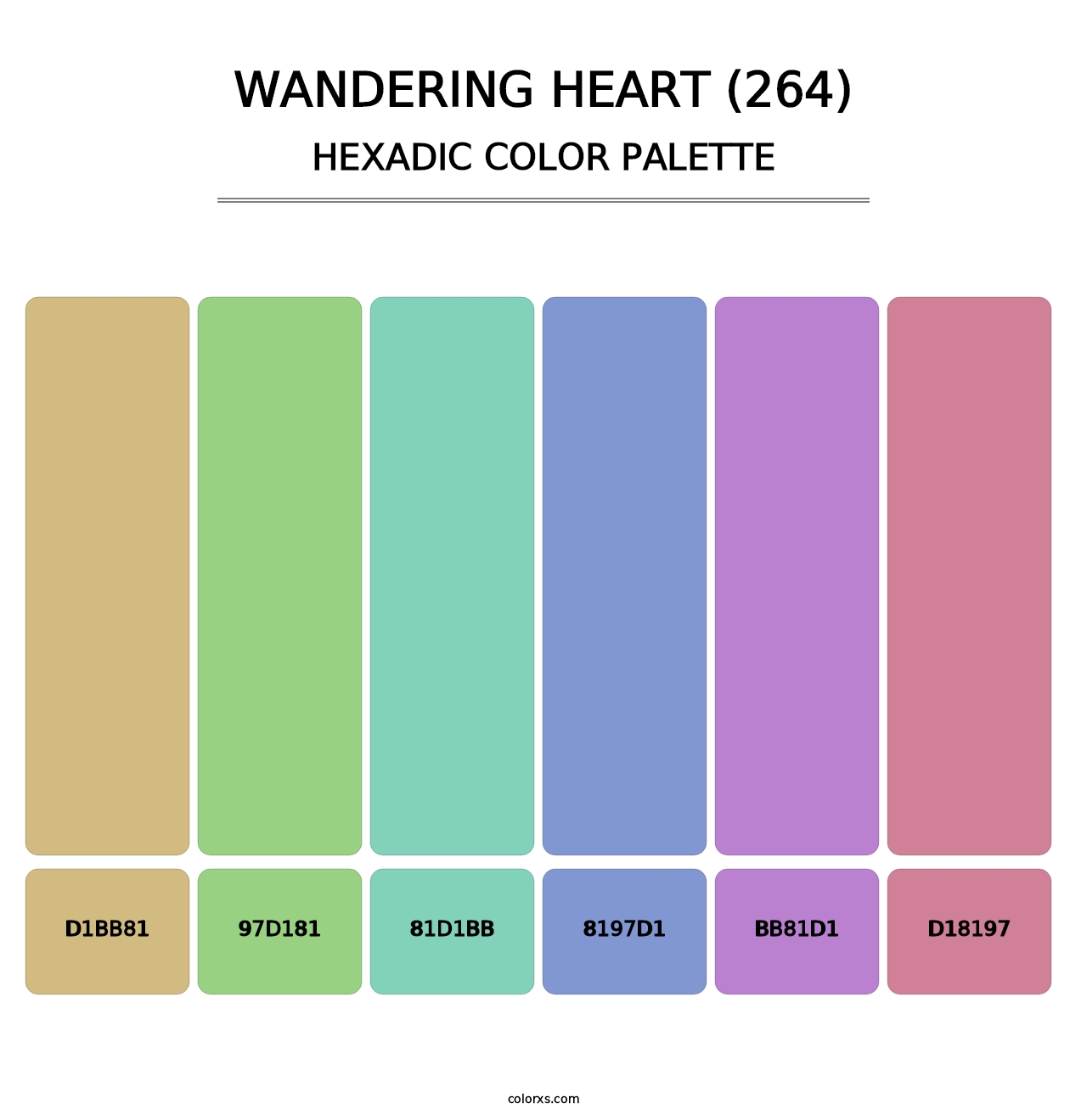 Wandering Heart (264) - Hexadic Color Palette