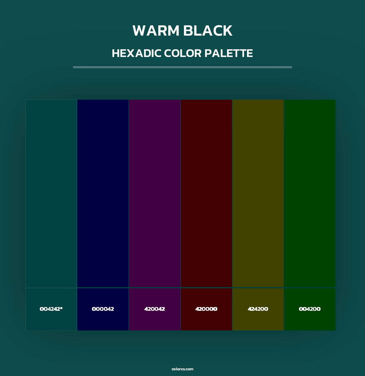 Warm Black - Hexadic Color Palette