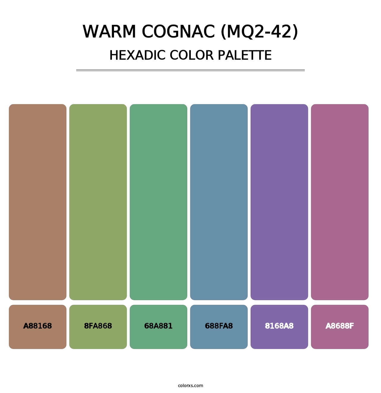 Warm Cognac (MQ2-42) - Hexadic Color Palette