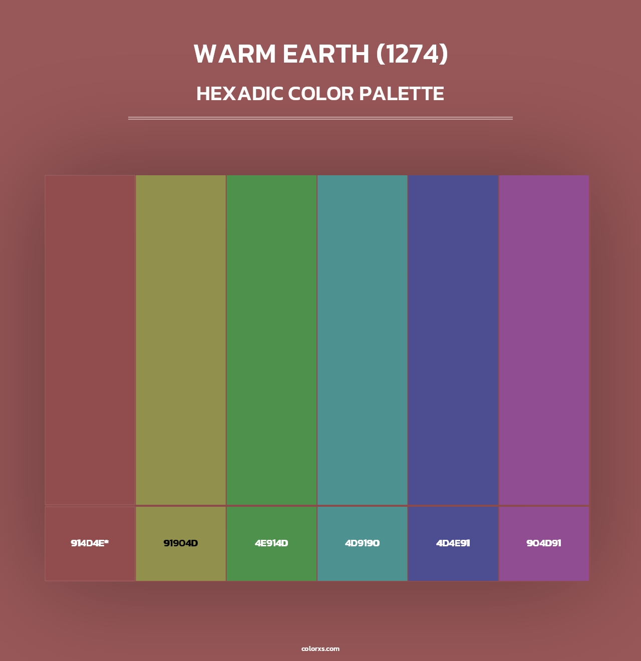 Warm Earth (1274) - Hexadic Color Palette