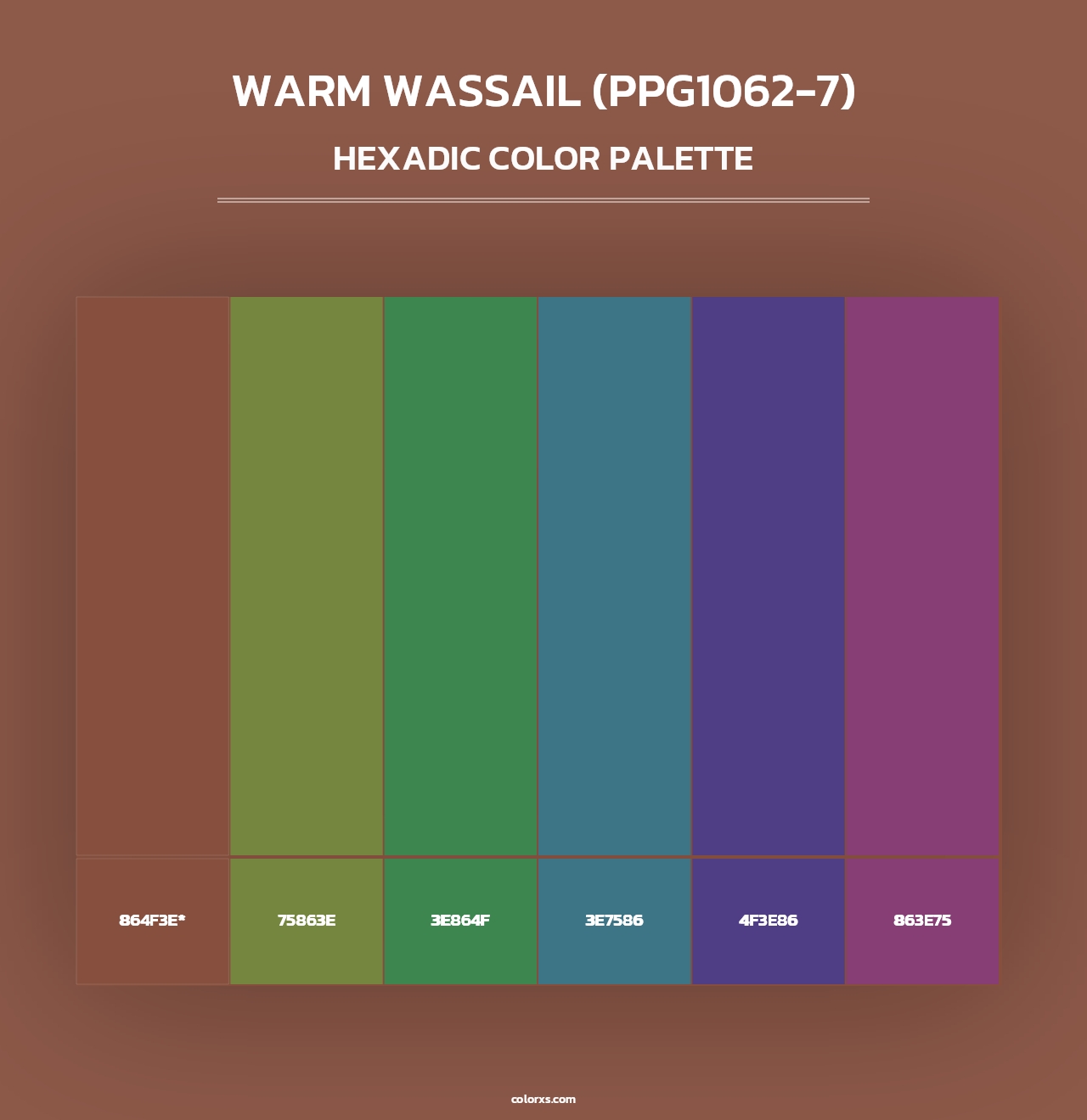 Warm Wassail (PPG1062-7) - Hexadic Color Palette