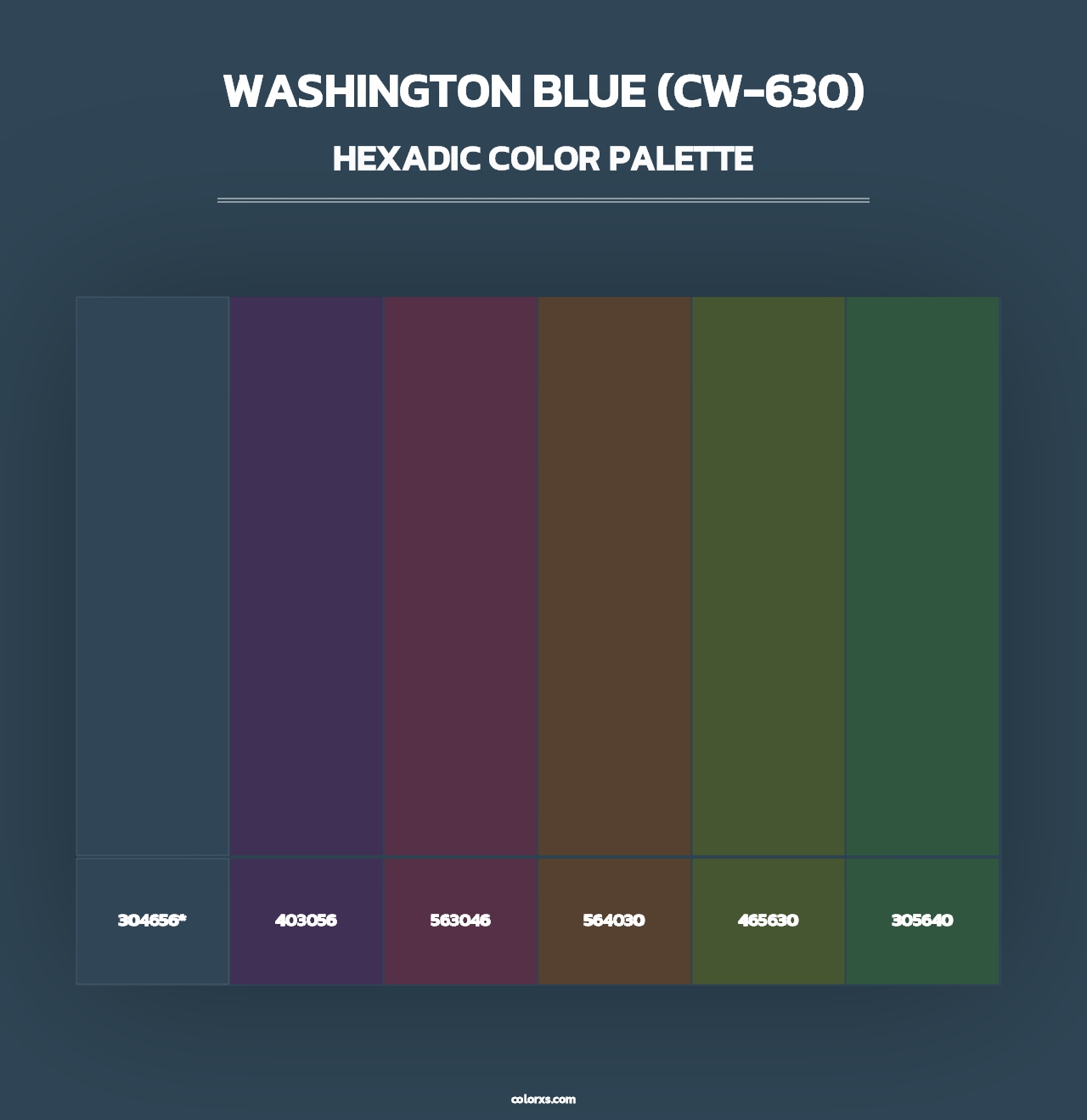 Washington Blue (CW-630) - Hexadic Color Palette