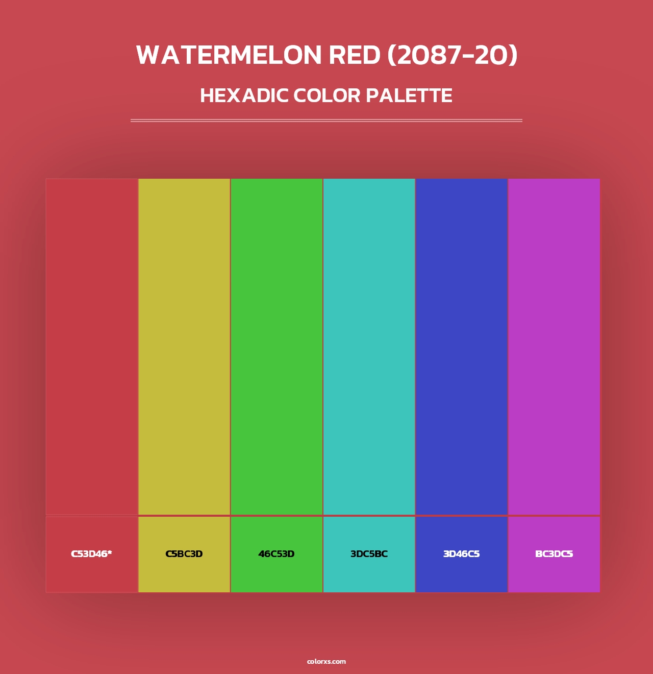 Watermelon Red (2087-20) - Hexadic Color Palette