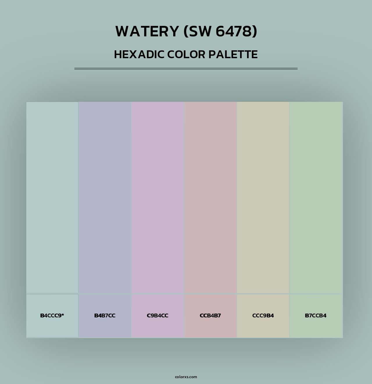 Watery (SW 6478) - Hexadic Color Palette