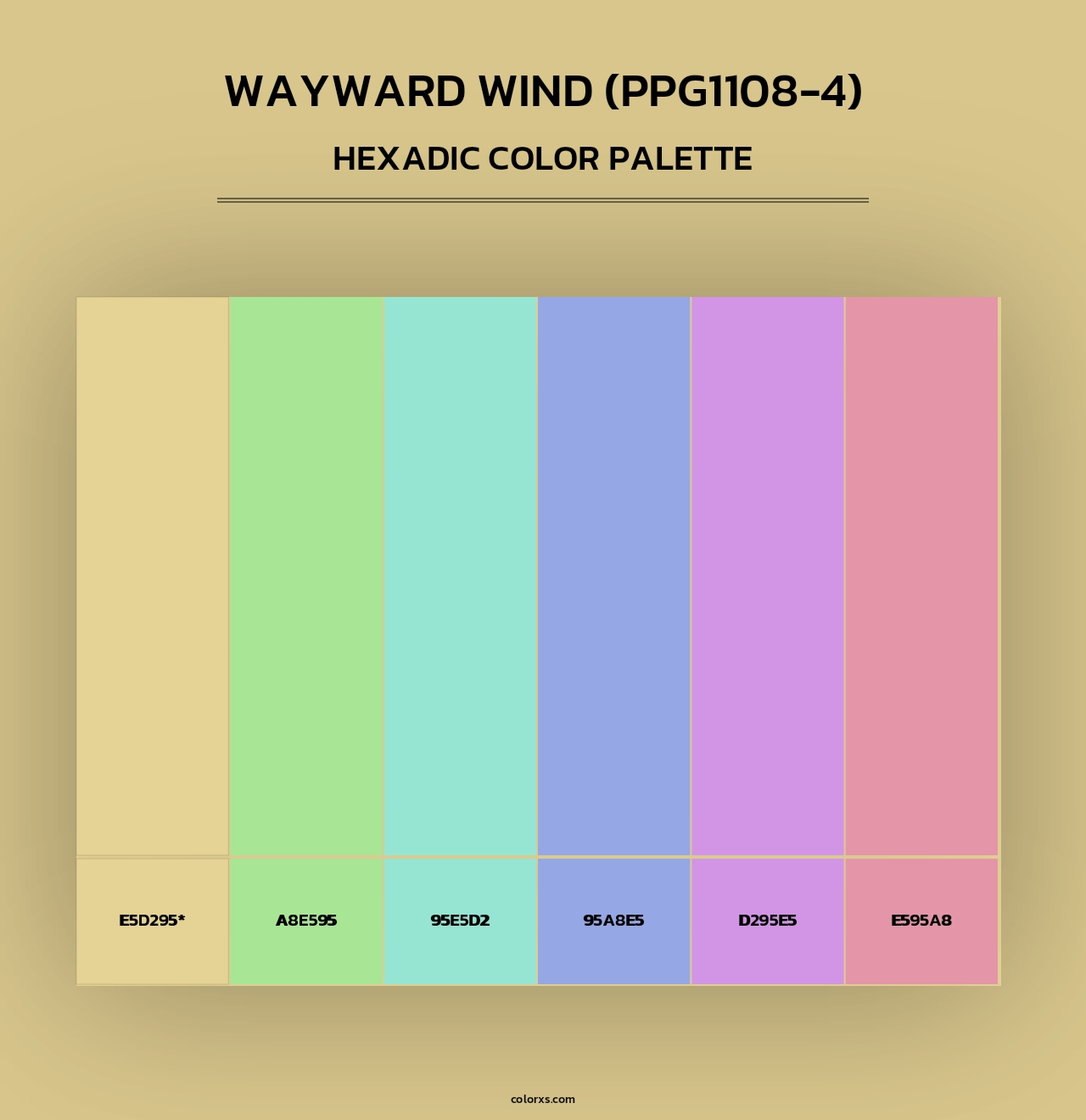 Wayward Wind (PPG1108-4) - Hexadic Color Palette