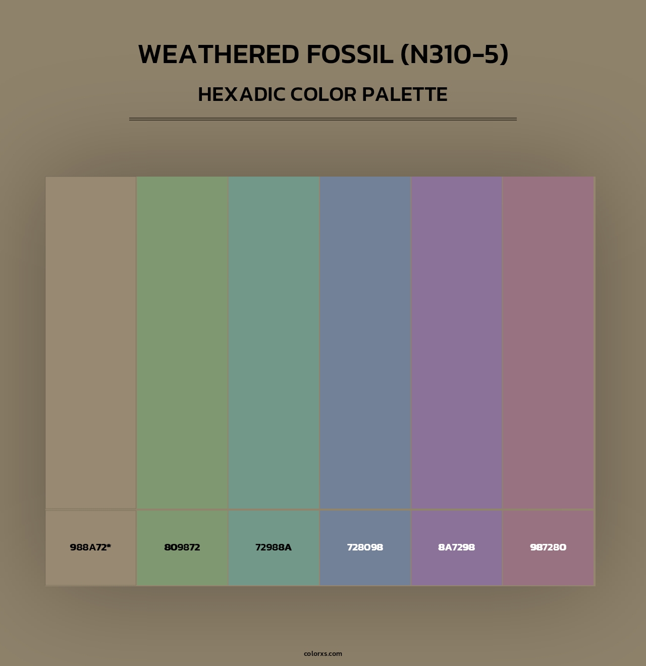 Weathered Fossil (N310-5) - Hexadic Color Palette