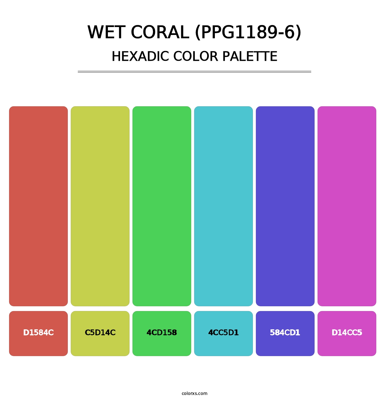 Wet Coral (PPG1189-6) - Hexadic Color Palette