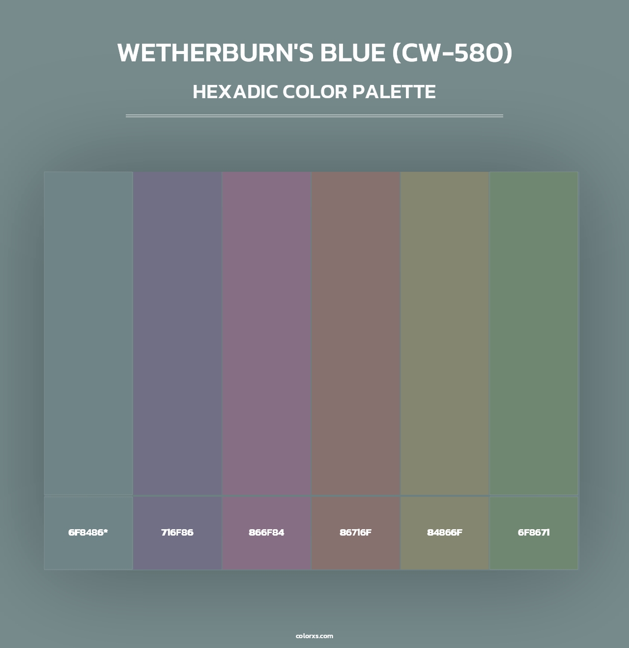 Wetherburn's Blue (CW-580) - Hexadic Color Palette