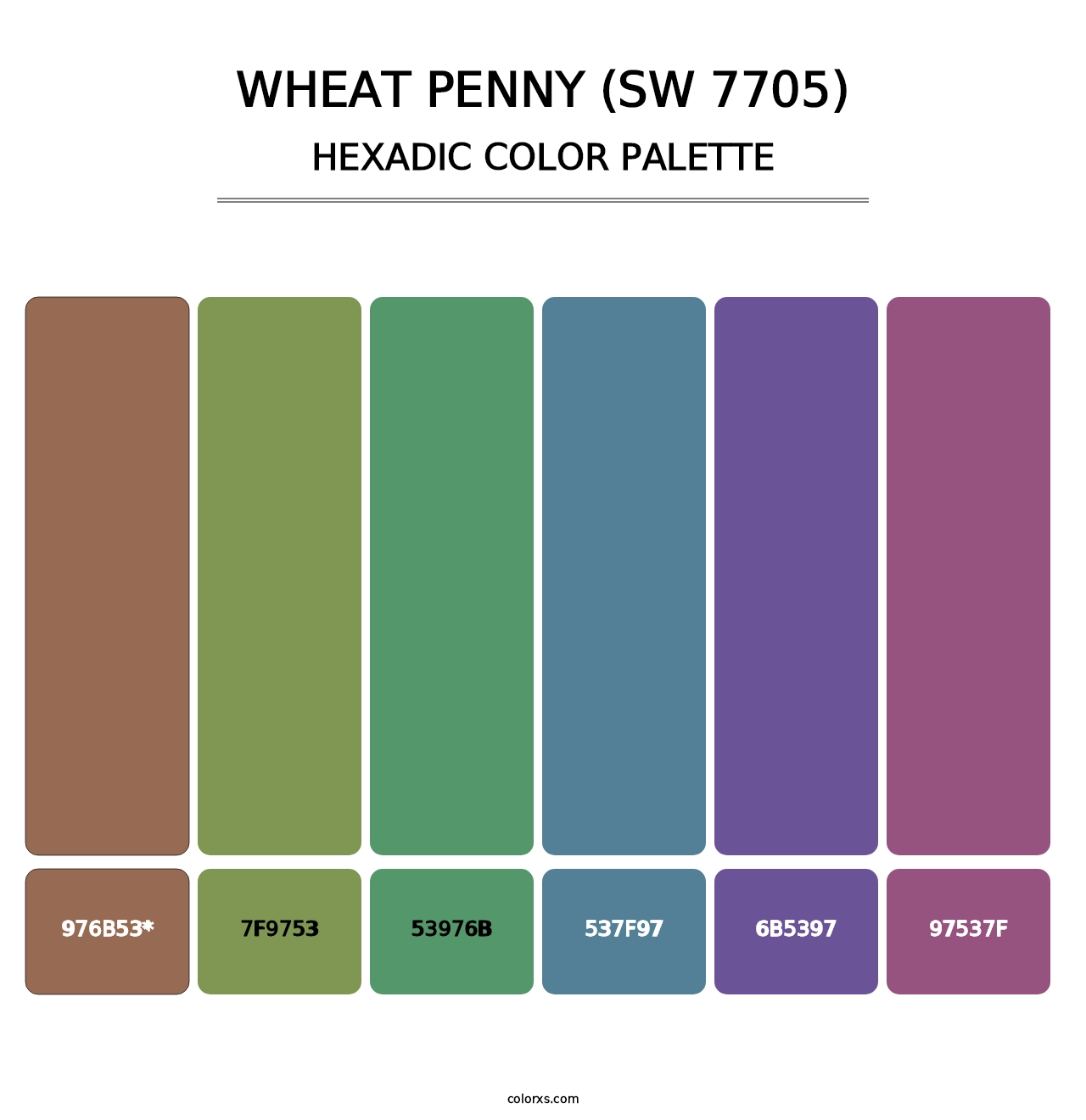 Wheat Penny (SW 7705) - Hexadic Color Palette