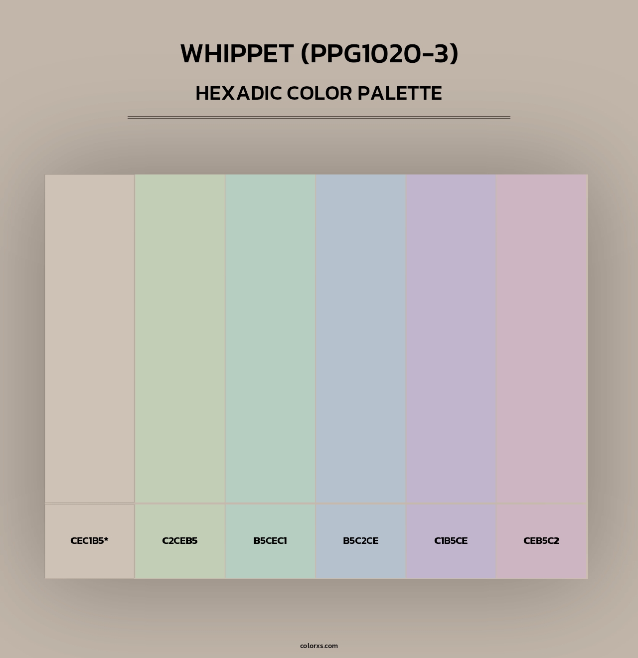 Whippet (PPG1020-3) - Hexadic Color Palette