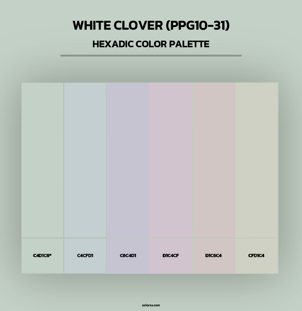 White Clover (PPG10-31) - Hexadic Color Palette