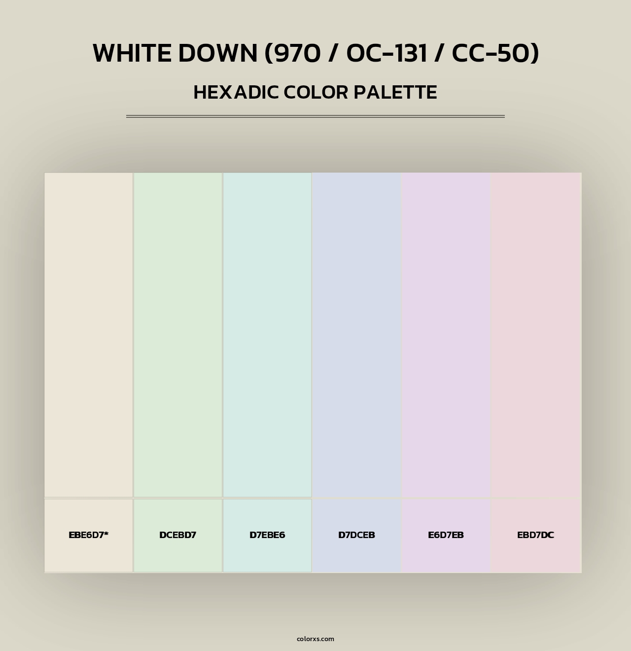 White Down (970 / OC-131 / CC-50) - Hexadic Color Palette
