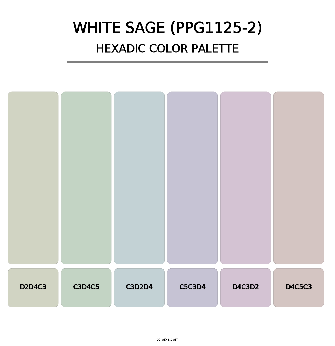 White Sage (PPG1125-2) - Hexadic Color Palette