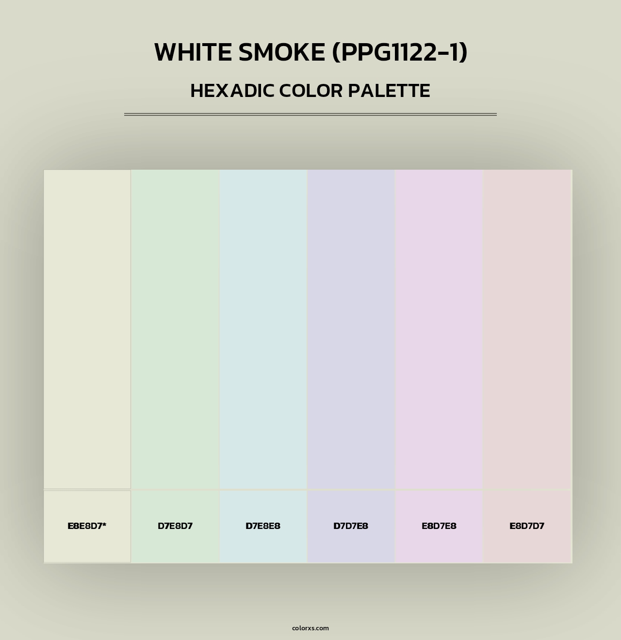 White Smoke (PPG1122-1) - Hexadic Color Palette