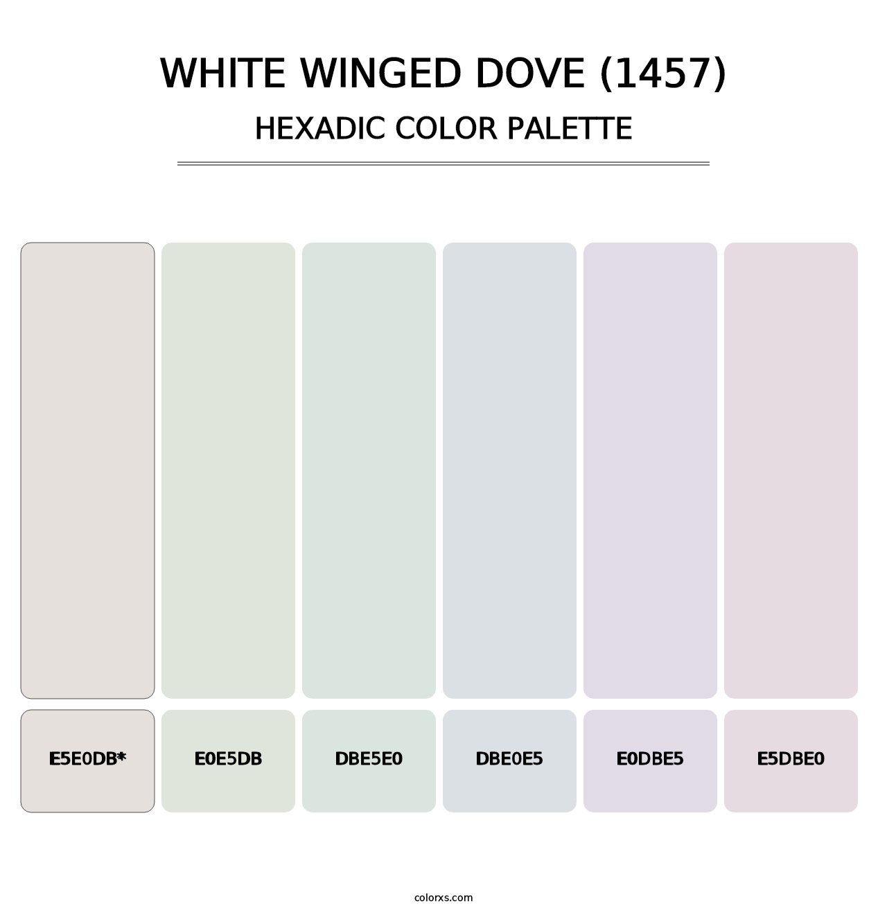 White Winged Dove (1457) - Hexadic Color Palette
