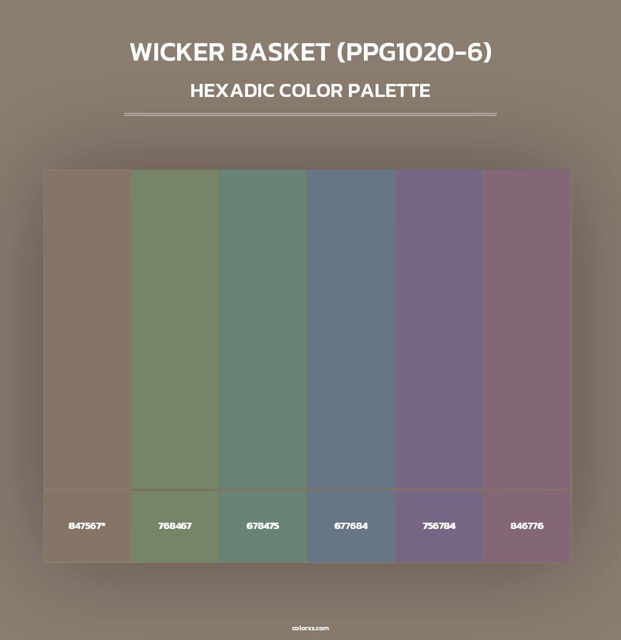 Wicker Basket (PPG1020-6) - Hexadic Color Palette