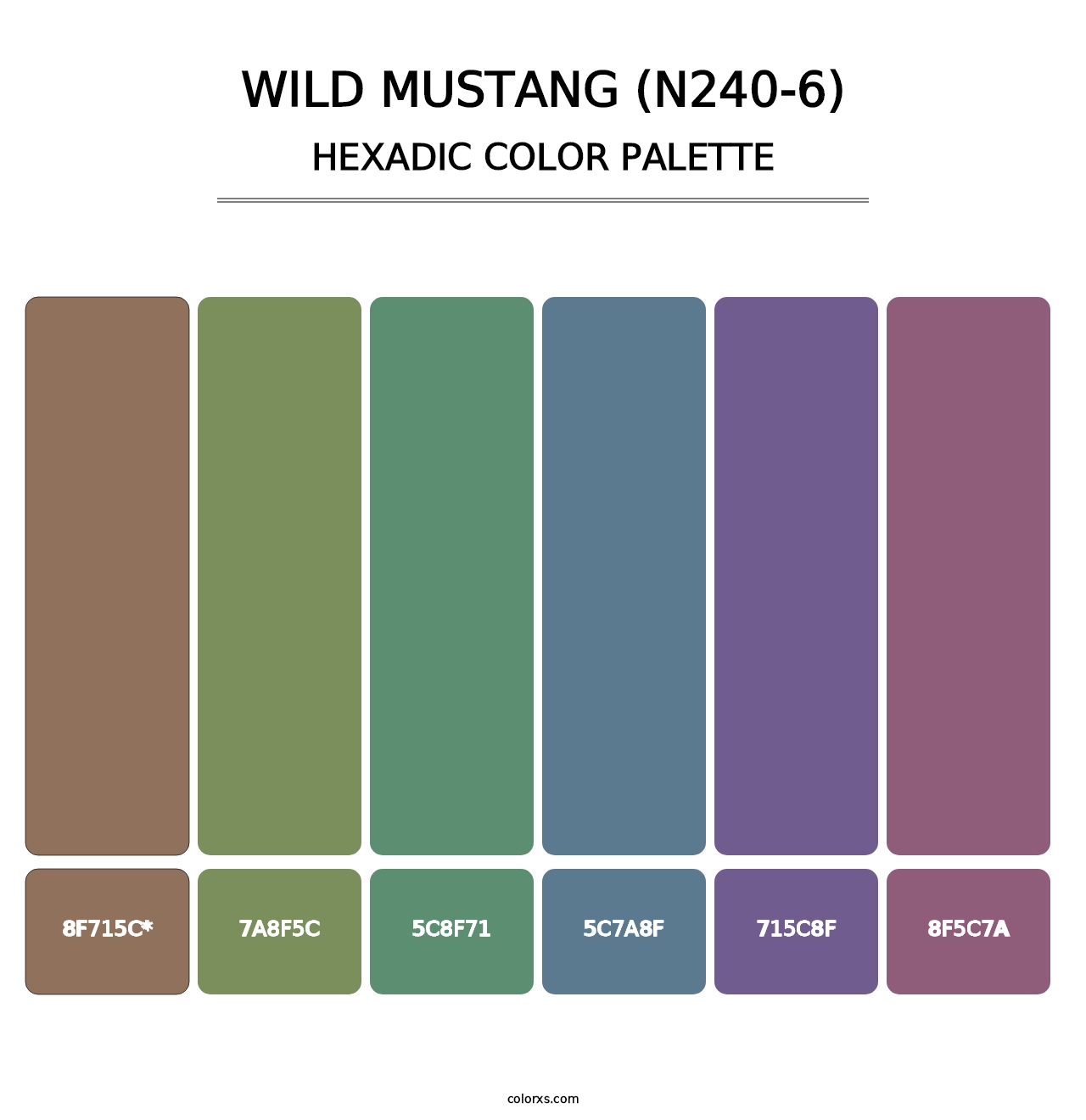 Wild Mustang (N240-6) - Hexadic Color Palette
