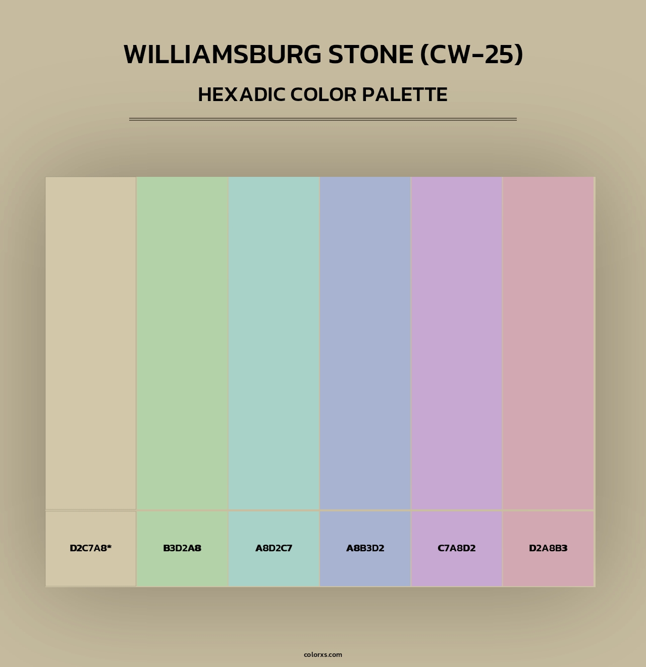 Williamsburg Stone (CW-25) - Hexadic Color Palette