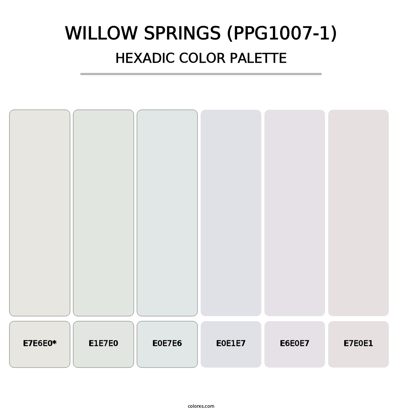 Willow Springs (PPG1007-1) - Hexadic Color Palette