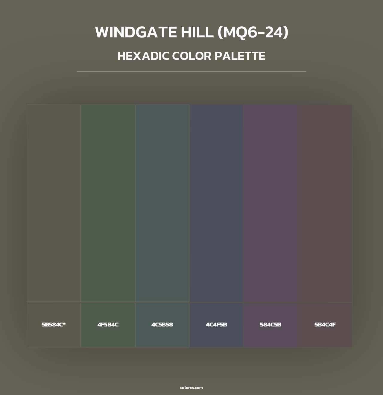 Windgate Hill (MQ6-24) - Hexadic Color Palette