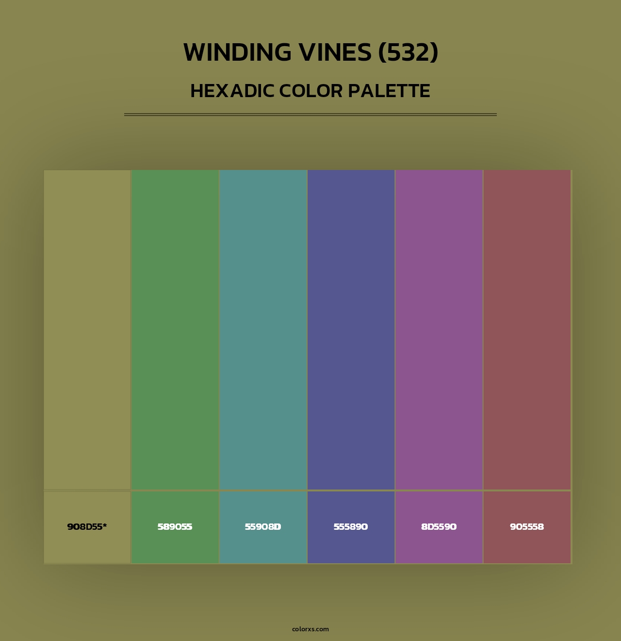 Winding Vines (532) - Hexadic Color Palette