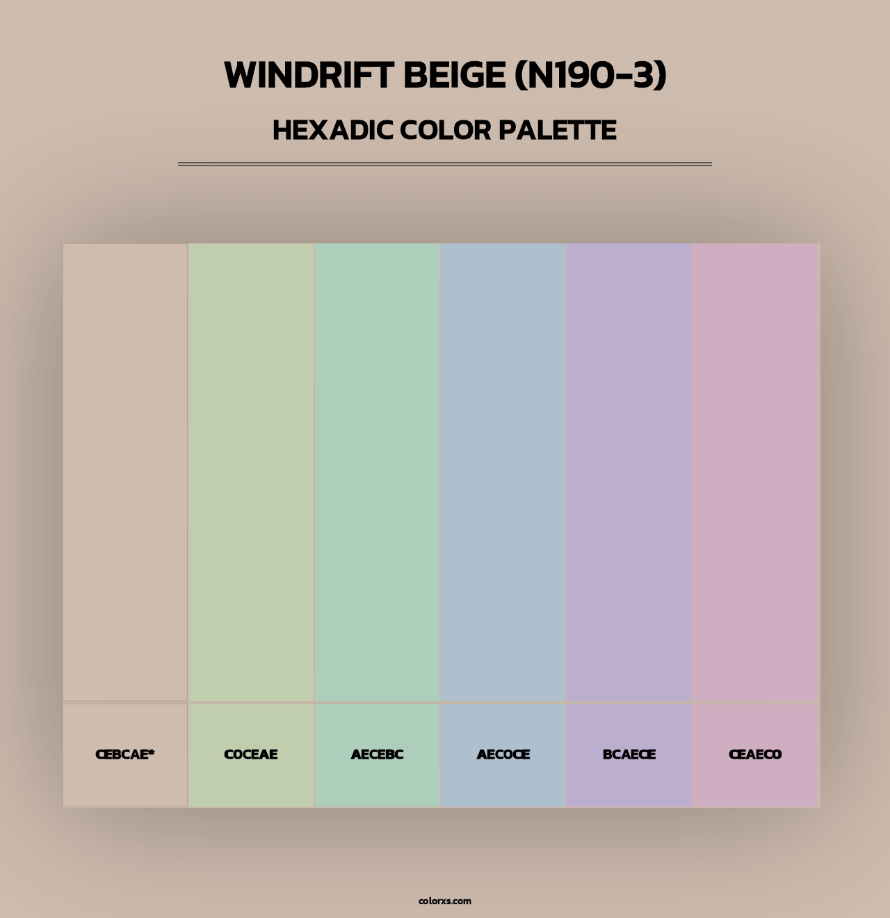 Windrift Beige (N190-3) - Hexadic Color Palette