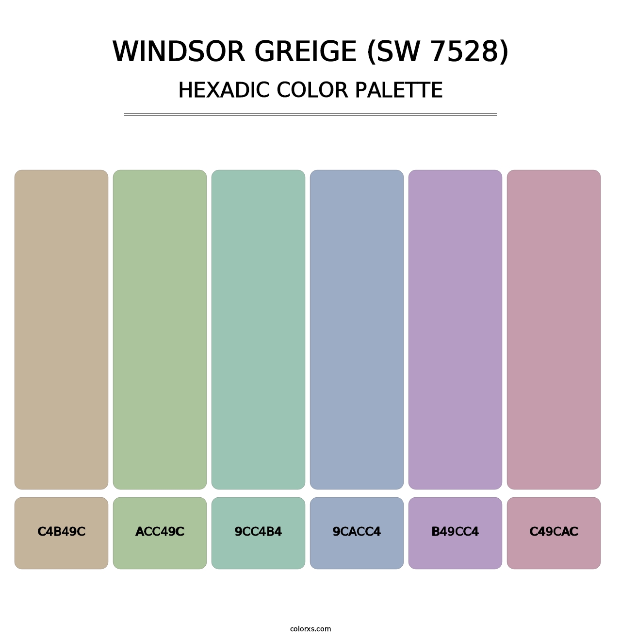 Windsor Greige (SW 7528) - Hexadic Color Palette