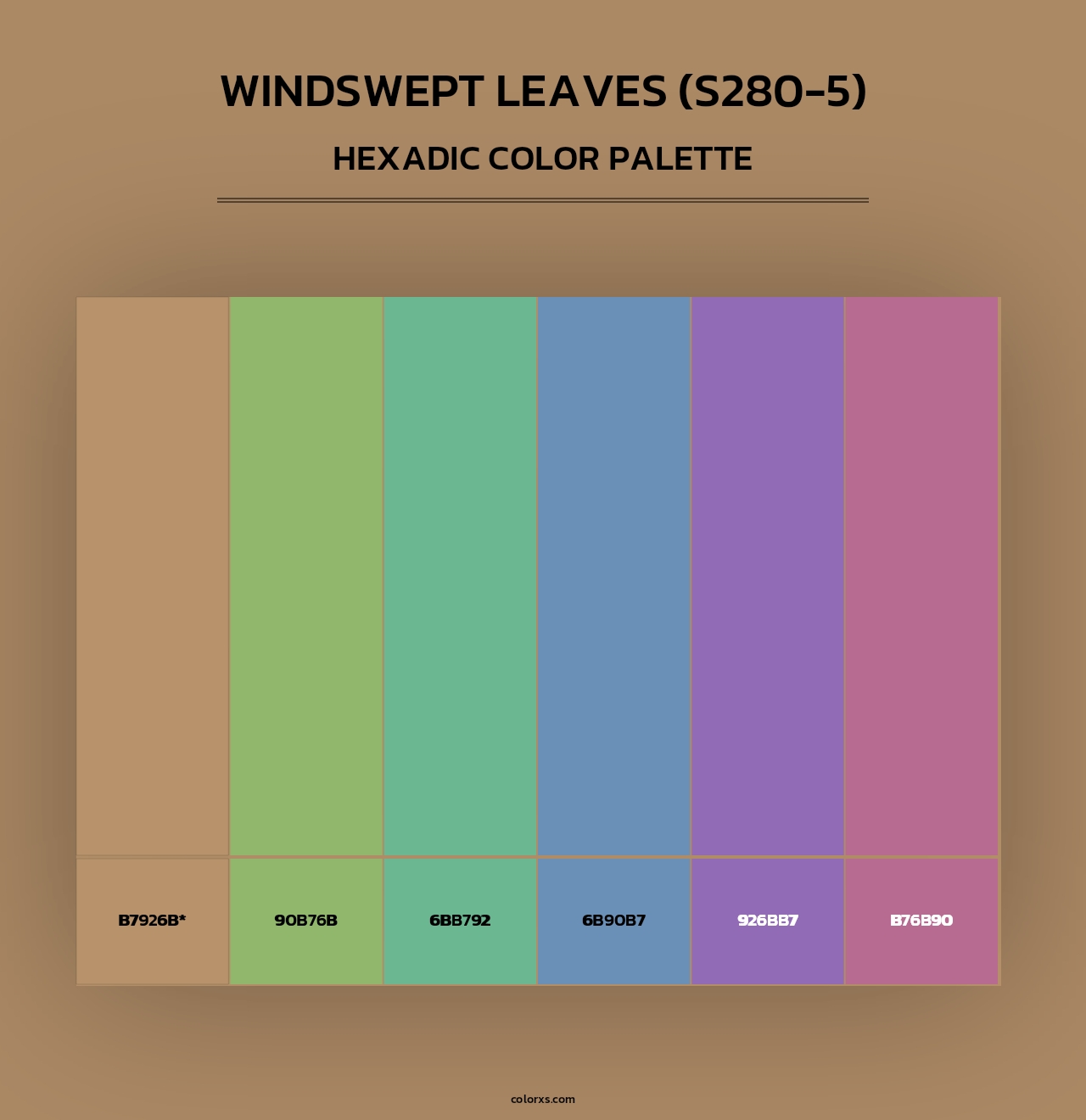 Windswept Leaves (S280-5) - Hexadic Color Palette