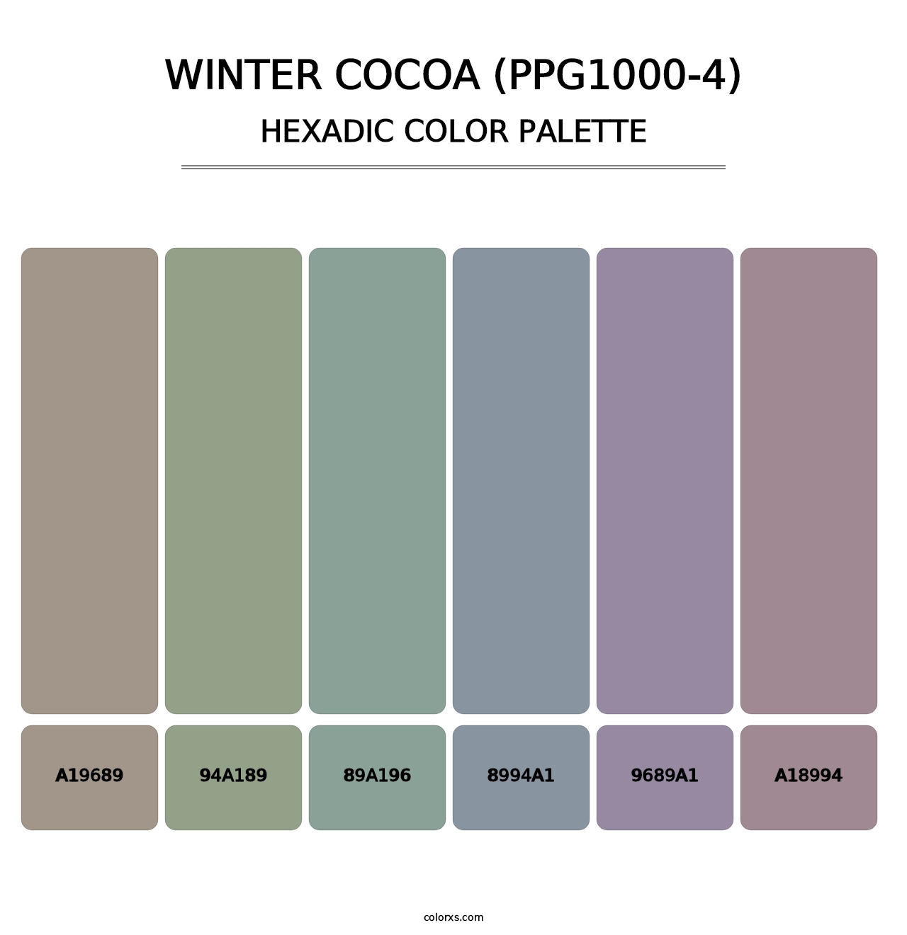 Winter Cocoa (PPG1000-4) - Hexadic Color Palette
