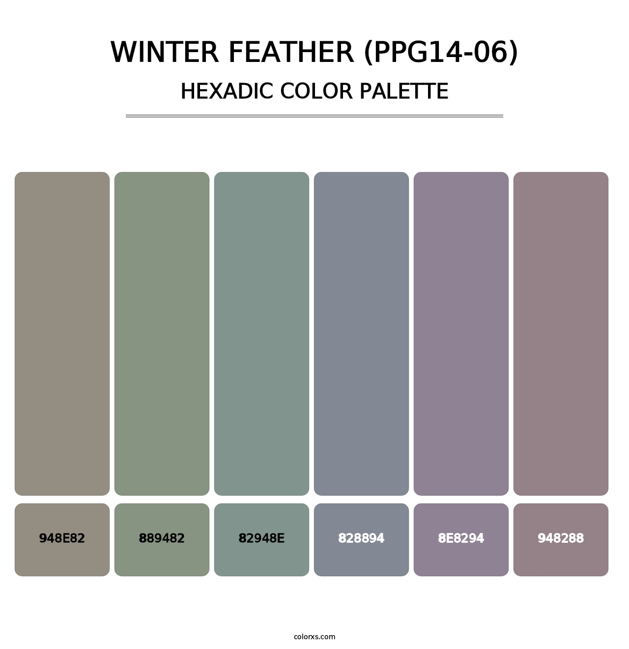 Winter Feather (PPG14-06) - Hexadic Color Palette
