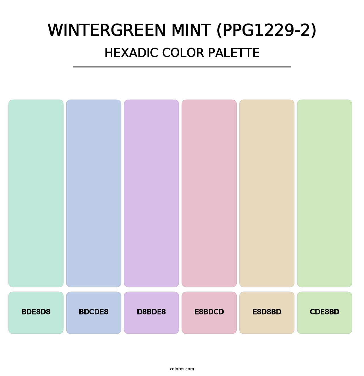 Wintergreen Mint (PPG1229-2) - Hexadic Color Palette