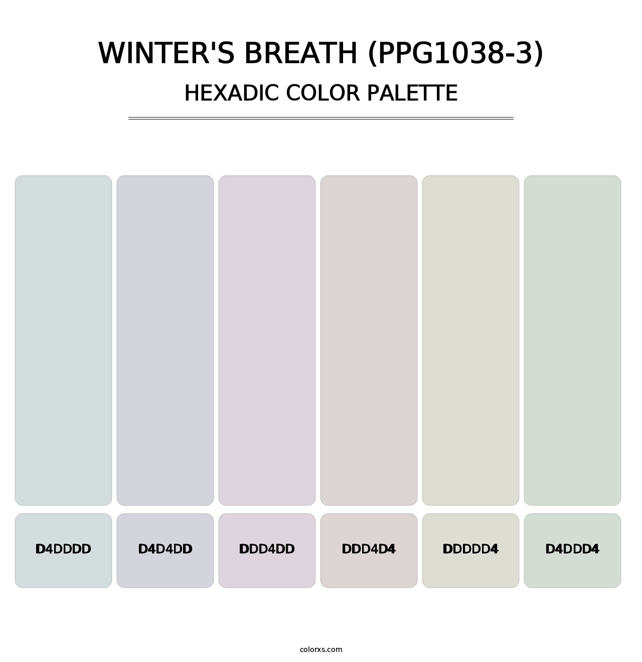 Winter's Breath (PPG1038-3) - Hexadic Color Palette