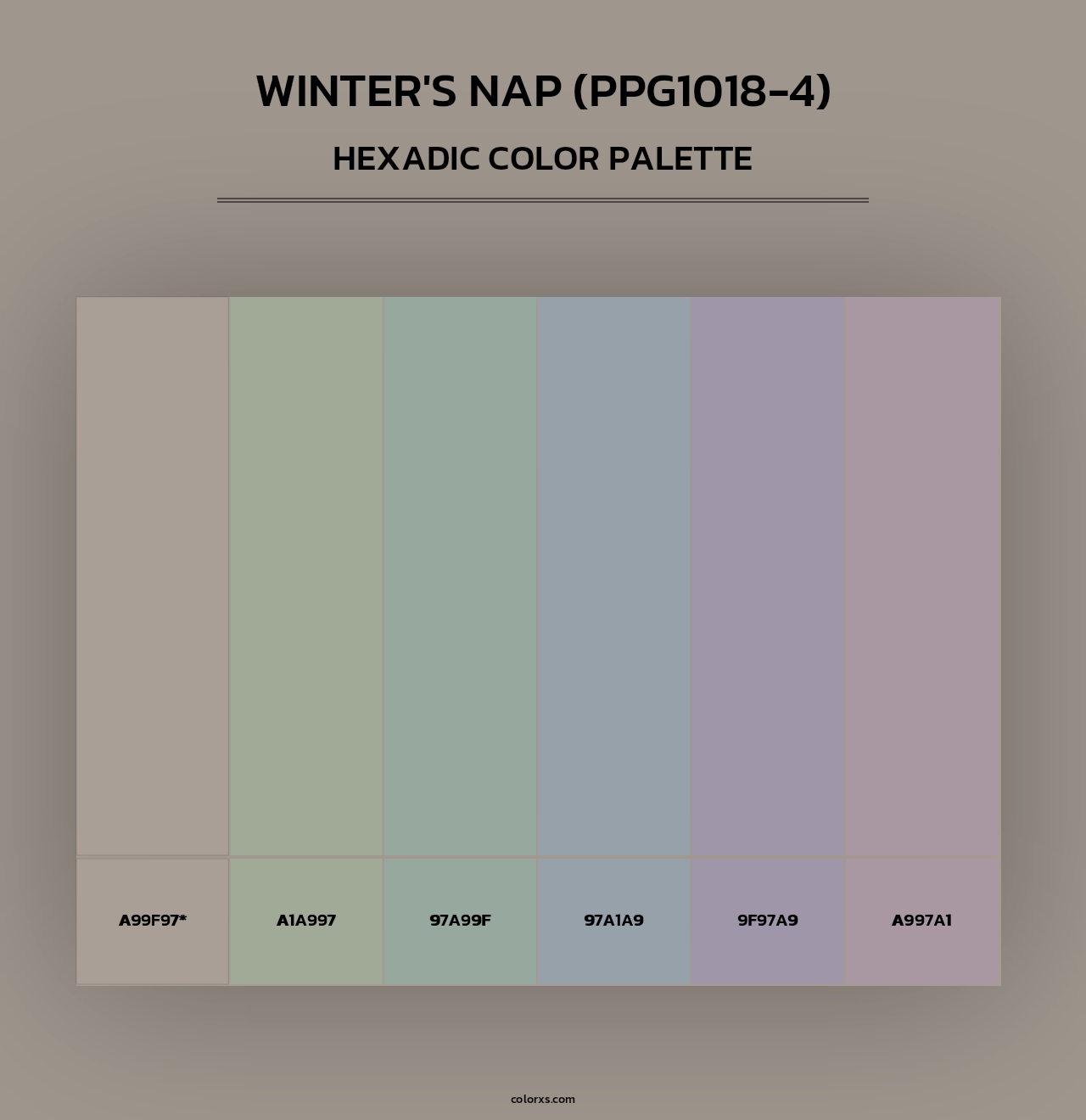 Winter's Nap (PPG1018-4) - Hexadic Color Palette