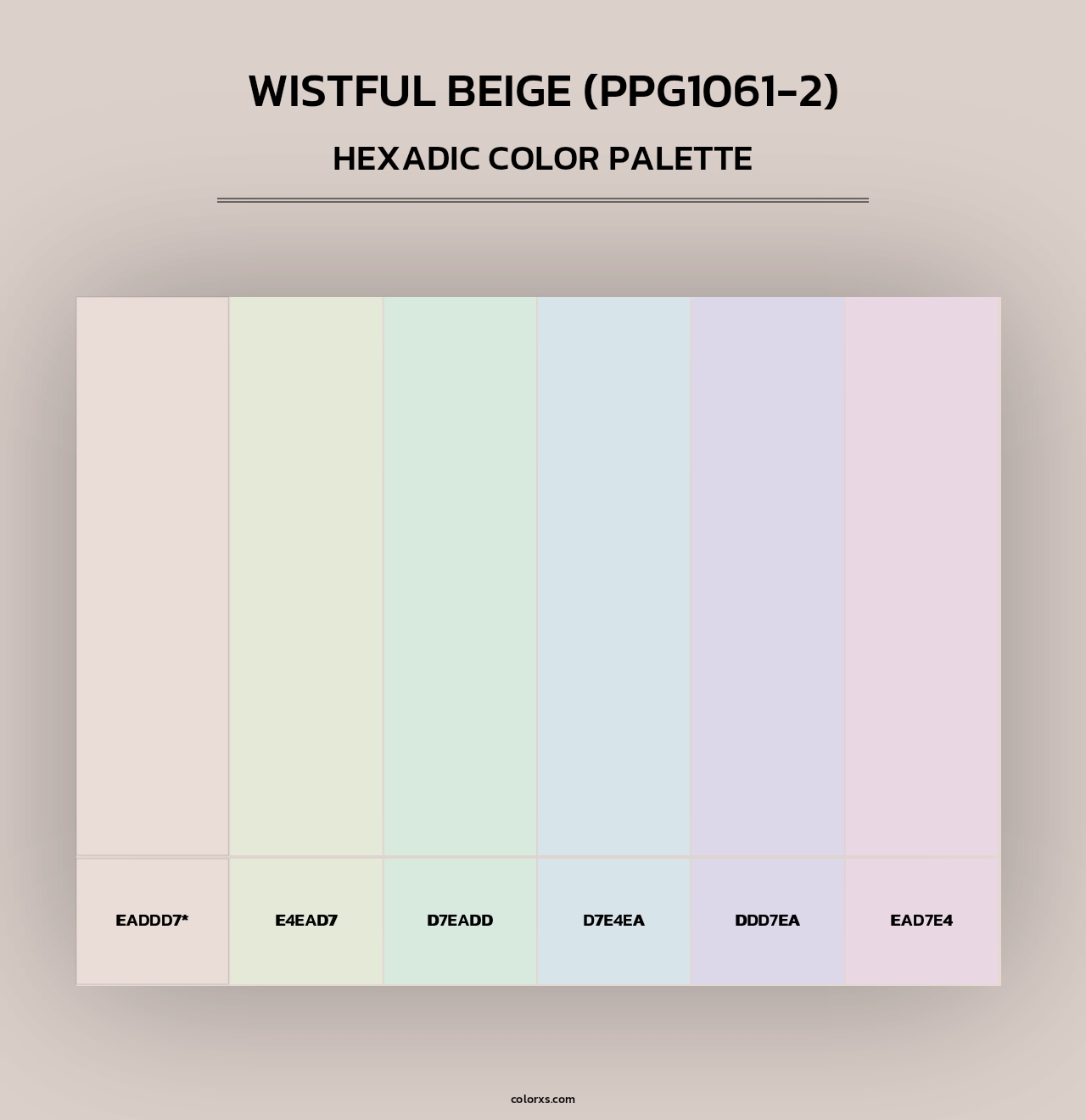 Wistful Beige (PPG1061-2) - Hexadic Color Palette