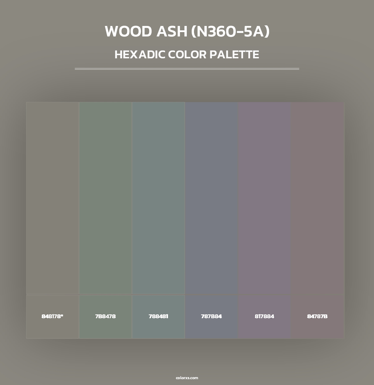 Wood Ash (N360-5A) - Hexadic Color Palette