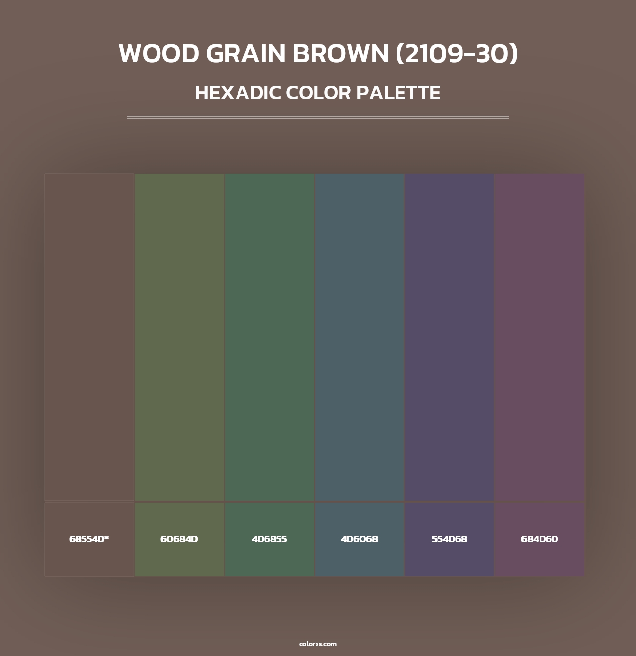 Wood Grain Brown (2109-30) - Hexadic Color Palette