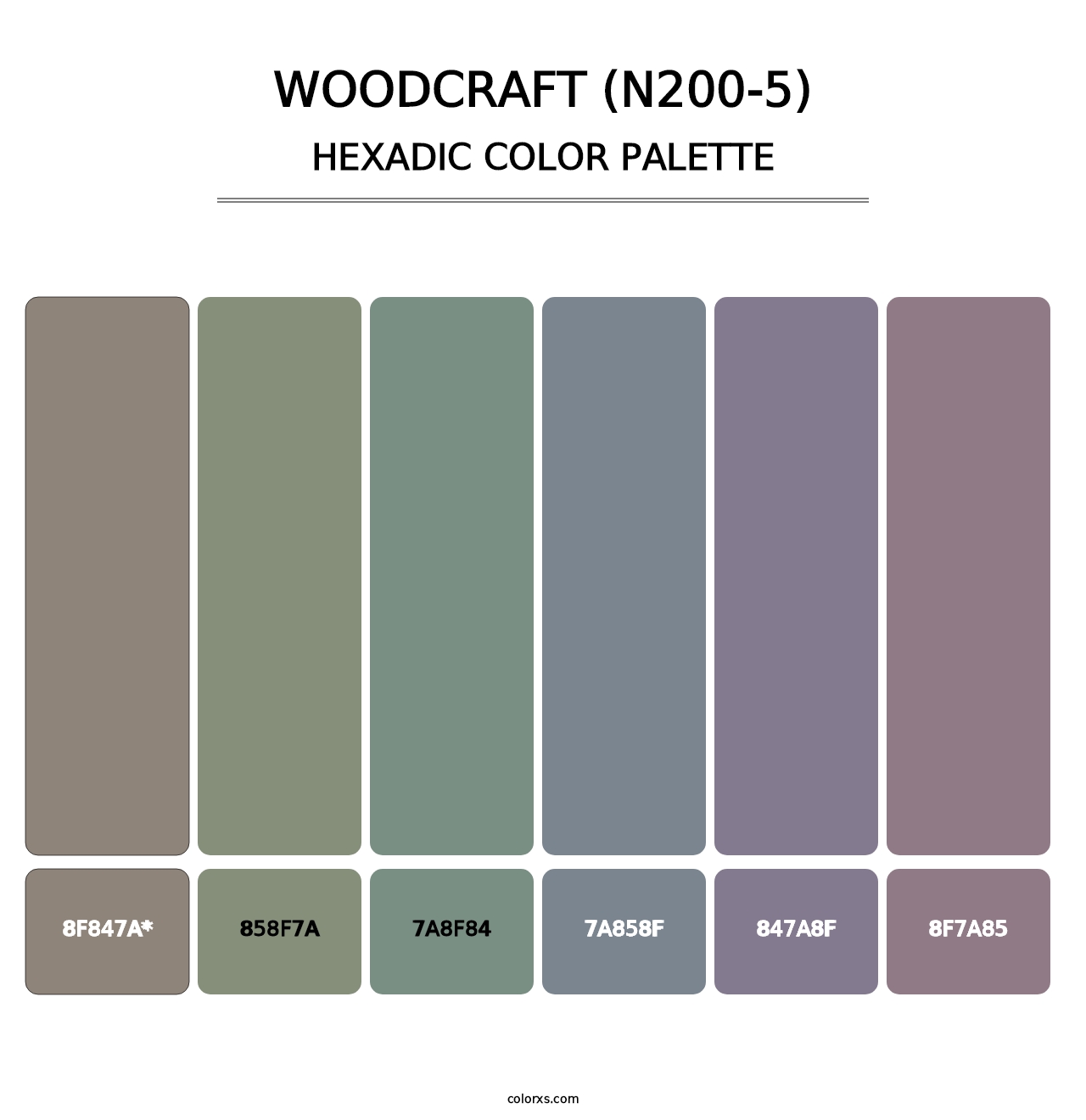 Woodcraft (N200-5) - Hexadic Color Palette