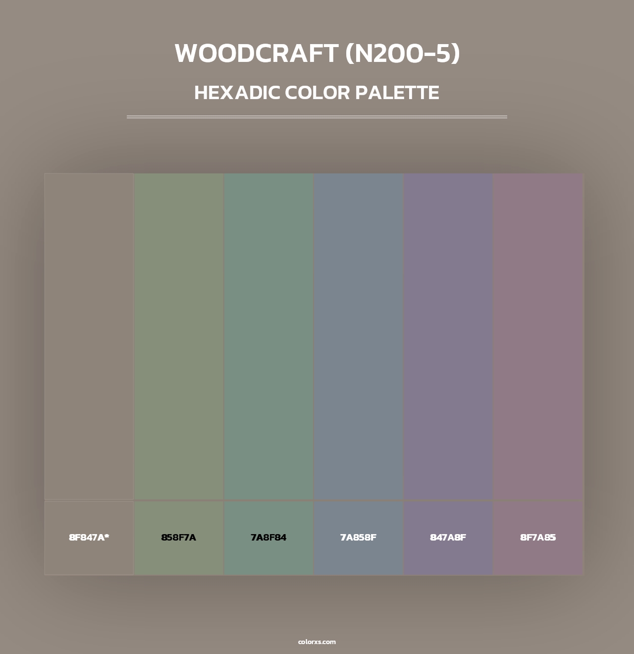 Woodcraft (N200-5) - Hexadic Color Palette