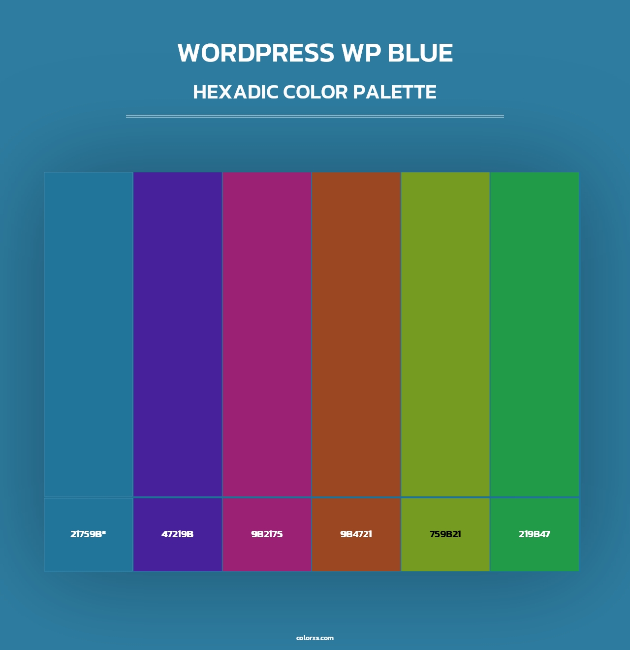 WordPress WP Blue - Hexadic Color Palette