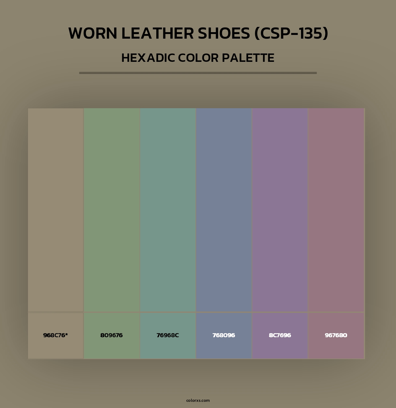 Worn Leather Shoes (CSP-135) - Hexadic Color Palette