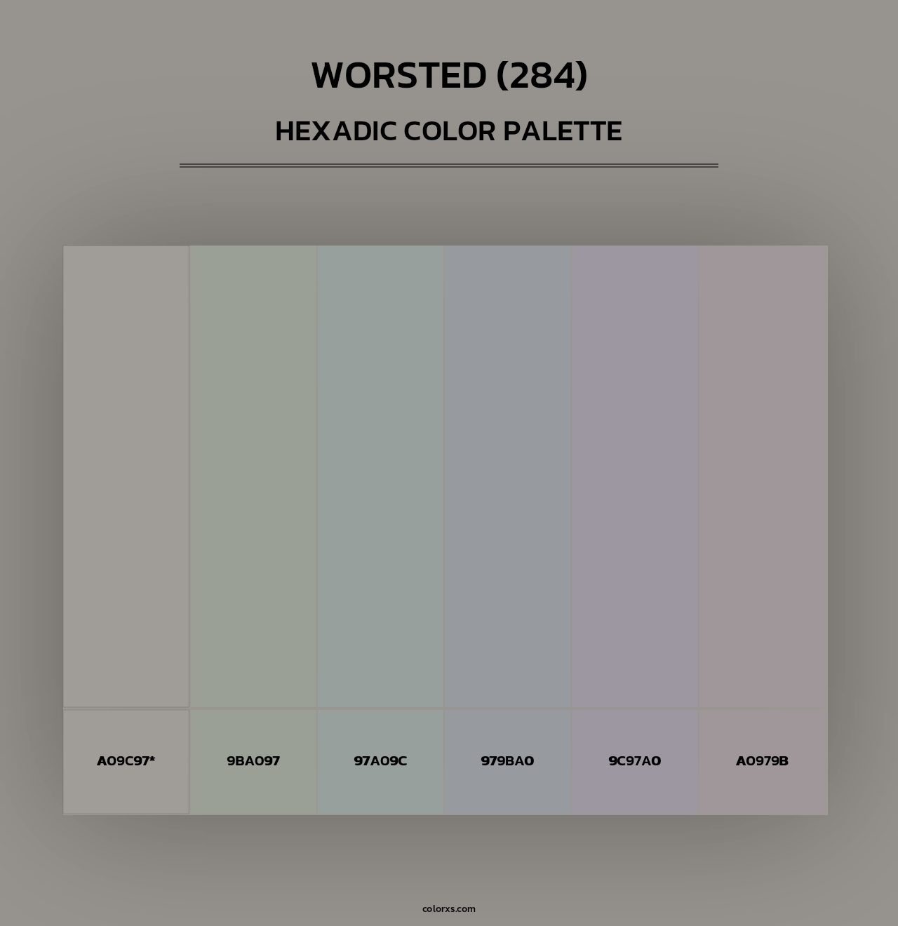 Worsted (284) - Hexadic Color Palette