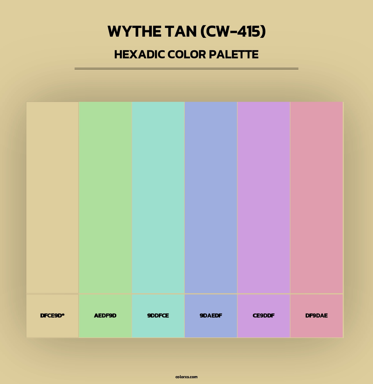 Wythe Tan (CW-415) - Hexadic Color Palette