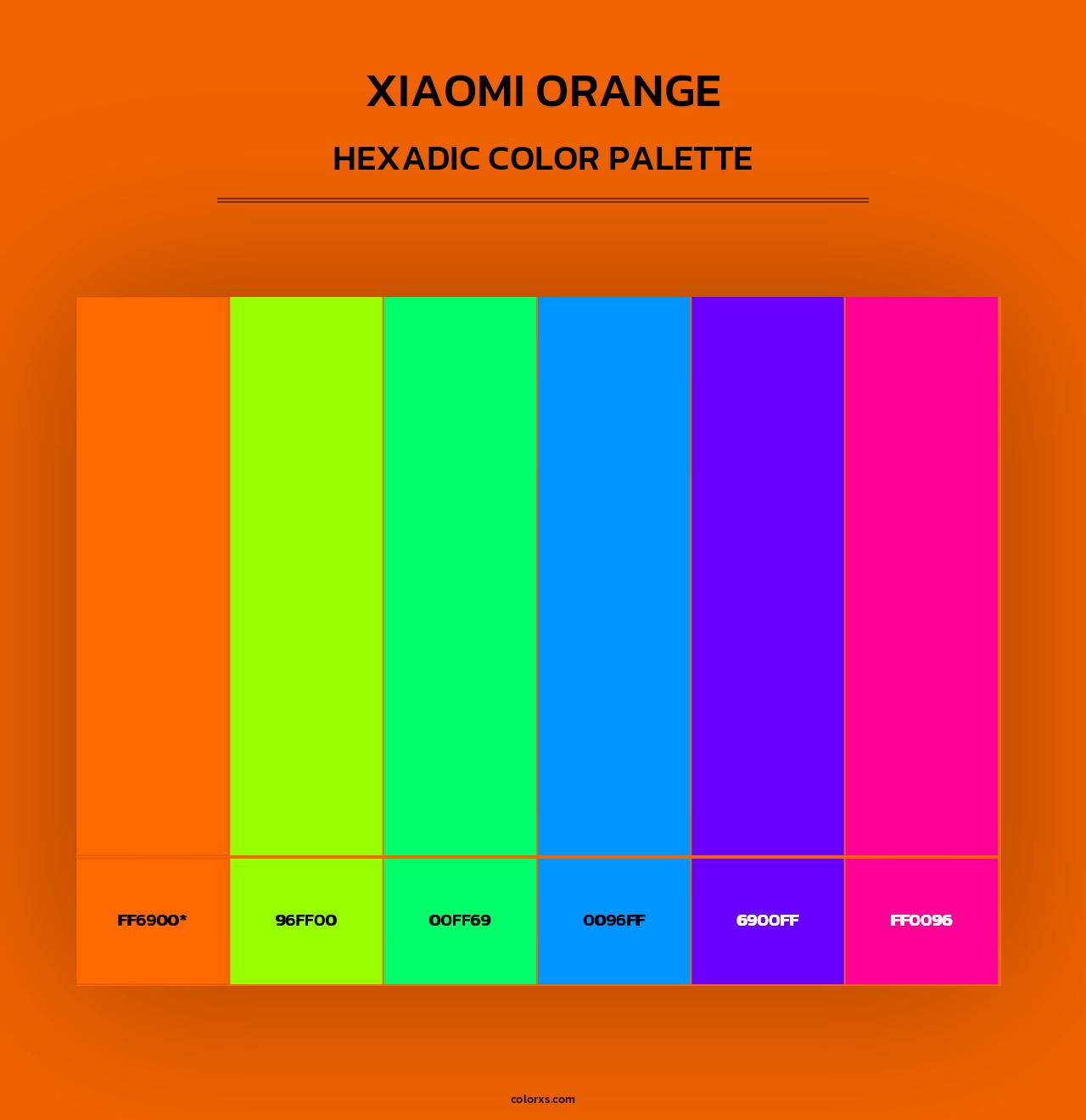 Xiaomi Orange - Hexadic Color Palette