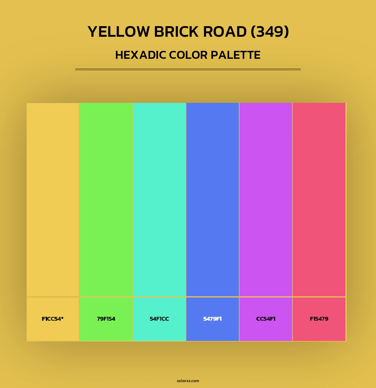 Yellow Brick Road (349) - Hexadic Color Palette