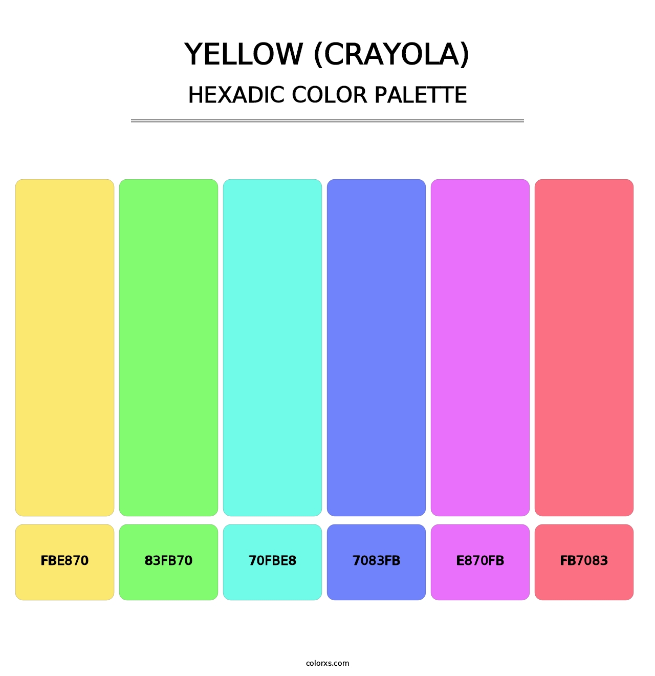 Yellow (Crayola) - Hexadic Color Palette