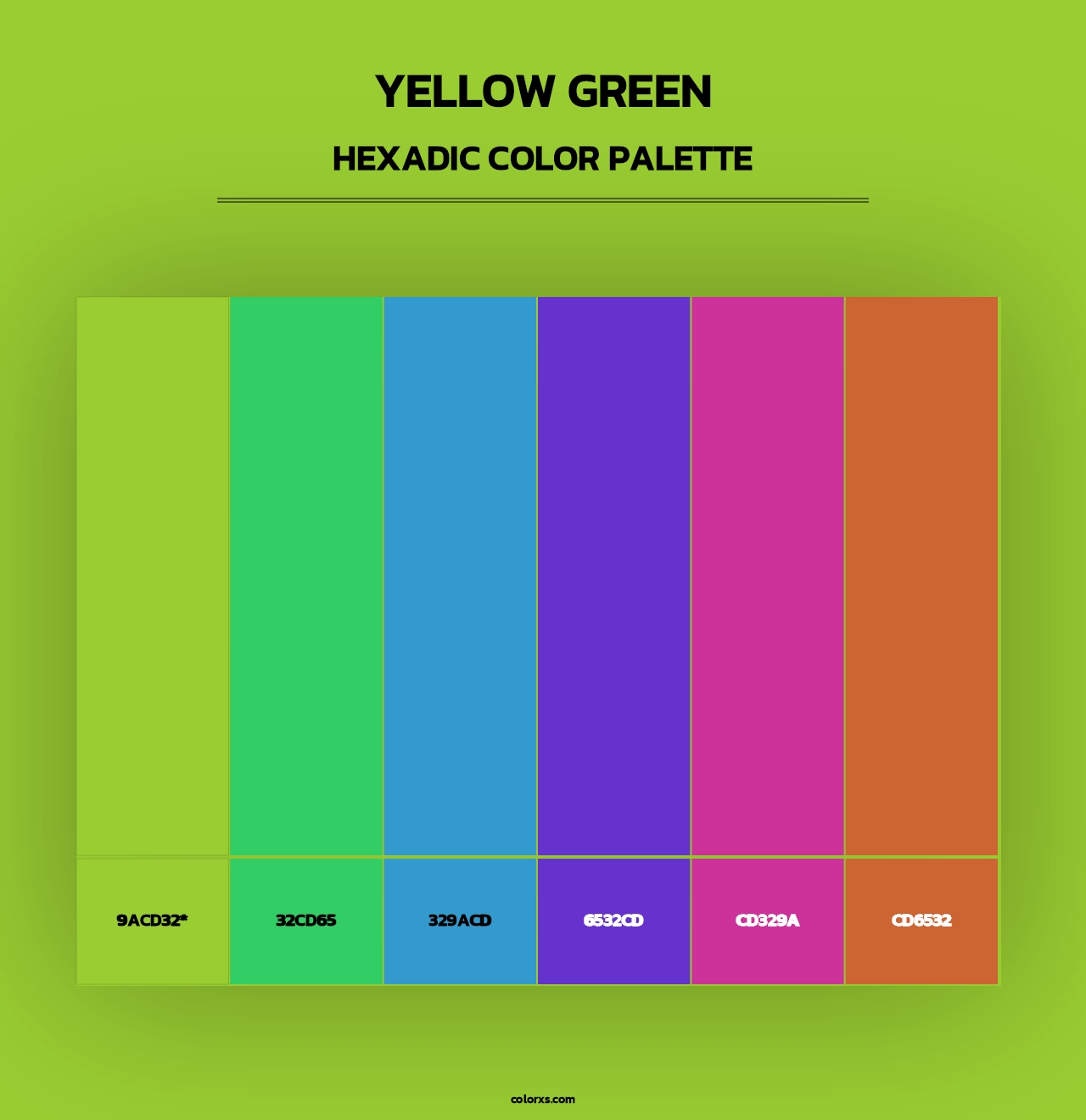 Yellow Green - Hexadic Color Palette