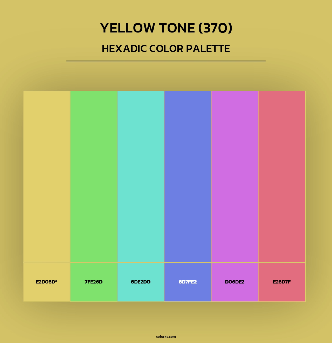 Yellow Tone (370) - Hexadic Color Palette