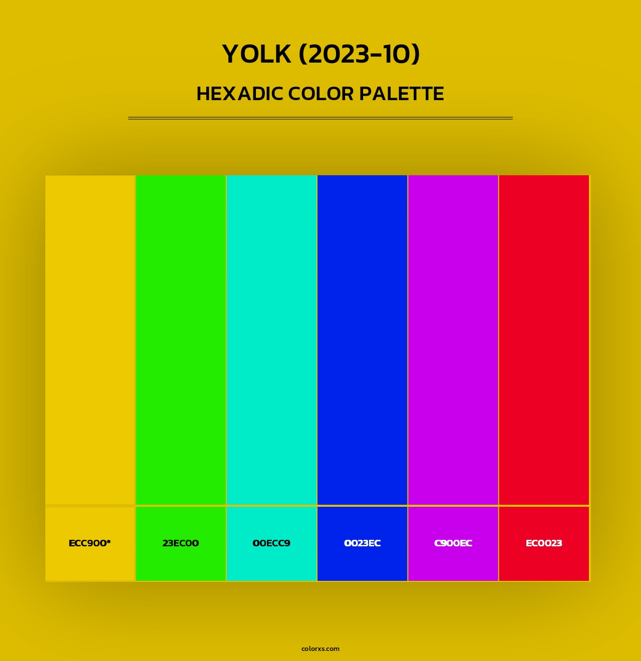 Yolk (2023-10) - Hexadic Color Palette